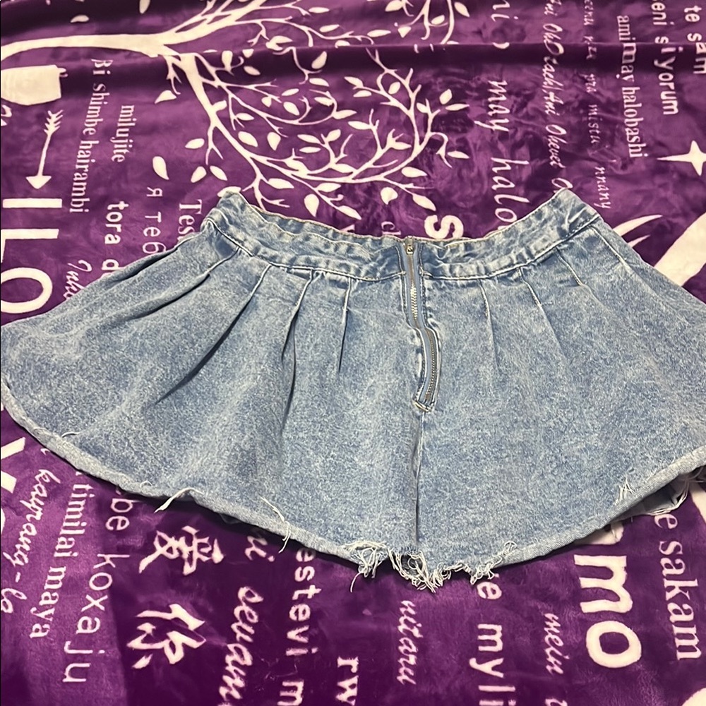 SHEIN Blue Denim Mini Skirt